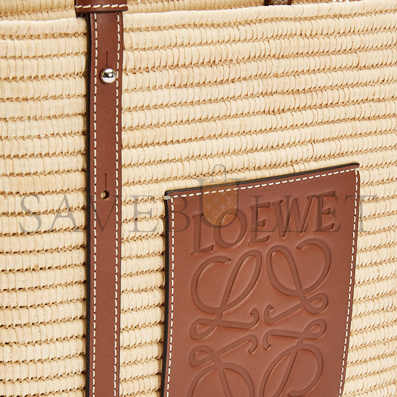 L0ew* quare basket tote bag in raffia a223099x02-9943 (27*20*10cm)
