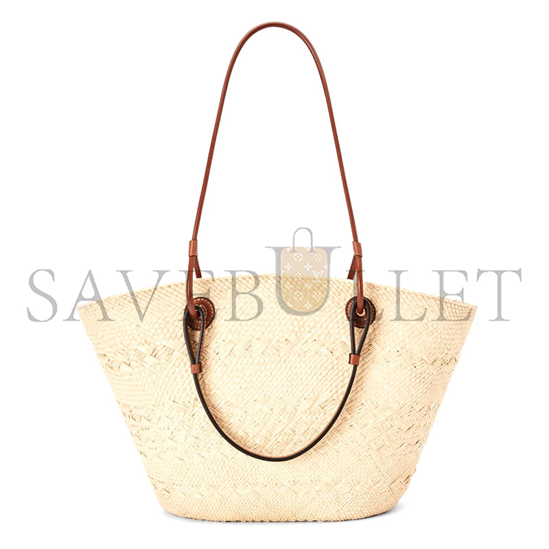 L0ew* medium anagram basket bag in iraca palm and calfskin a223t43x02 (46*24.5*16cm)