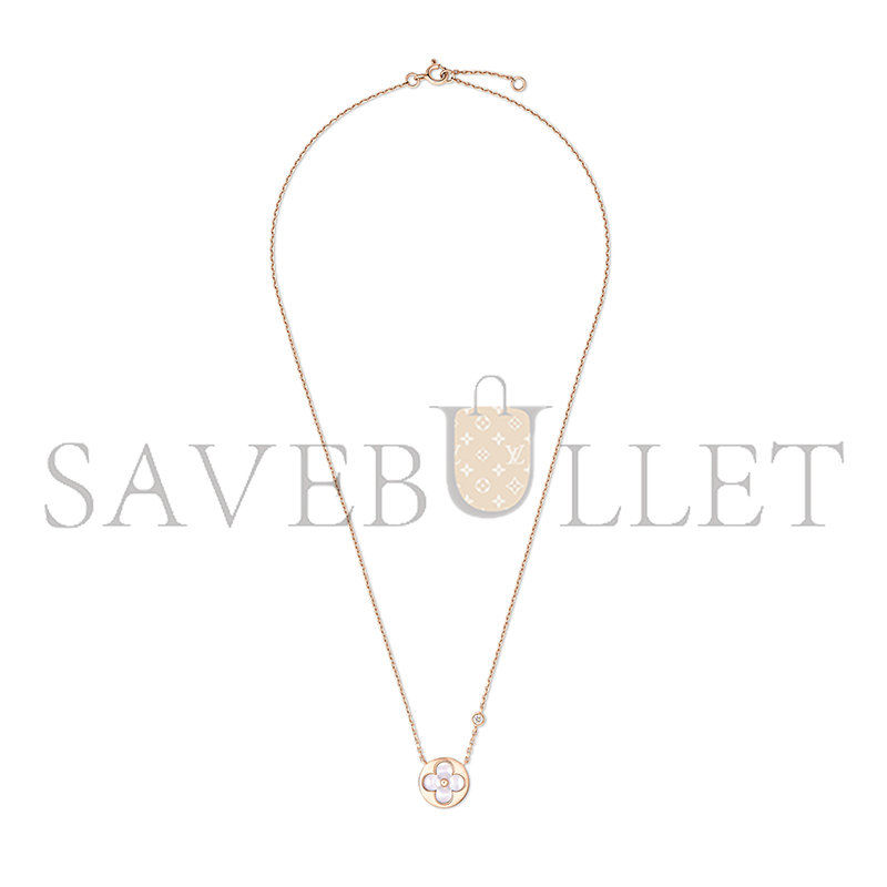 l0*is v*t0n color blossom bb sun pendant, pink gold, white mother-of-pearl and Di*m*nd q03788