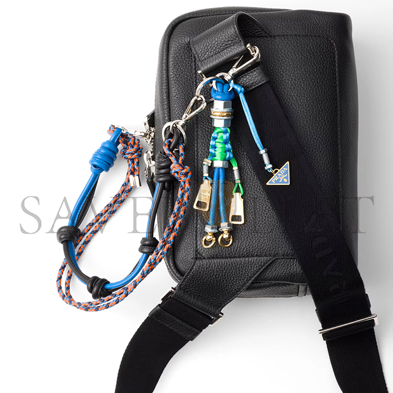 PRA*A LEATHER SHOULDER BAG WITH CHARM 2VH181 (24*16.5*7cm)