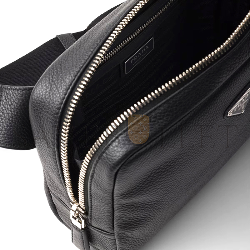 PRA*A LEATHER SHOULDER BAG WITH CHARM 2VH181 (24*16.5*7cm)