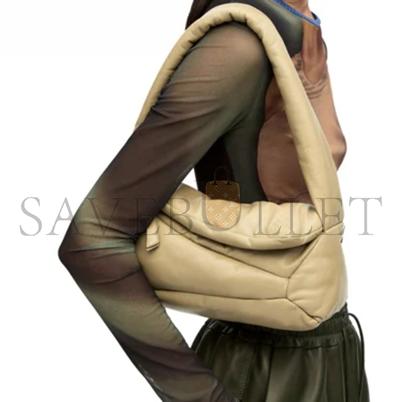 L0ew* puffer puzzle hobo bag in shiny nappa lambskin a510j67x13-354 (28*10*14cm)