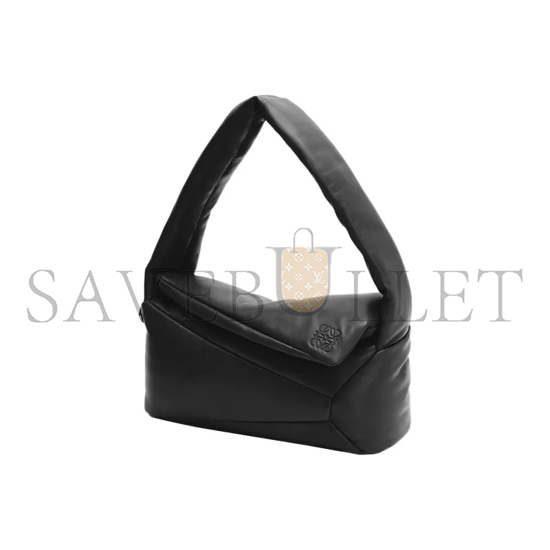 L0ew* puffer puzzle hobo bag in shiny nappa lambskin a510j67x13-1100 (28*10*14cm)