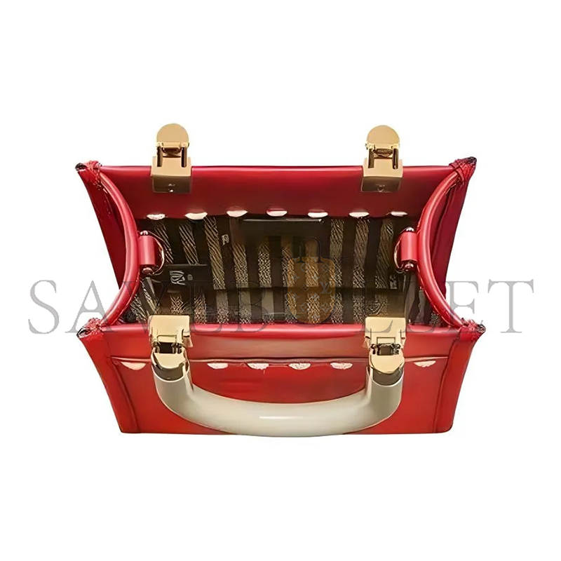 F**di vitello king plexiglass mini F**di sunshine shopper tote fuoco 8bs051ahnvf0xvw (18*13*6.5cm)