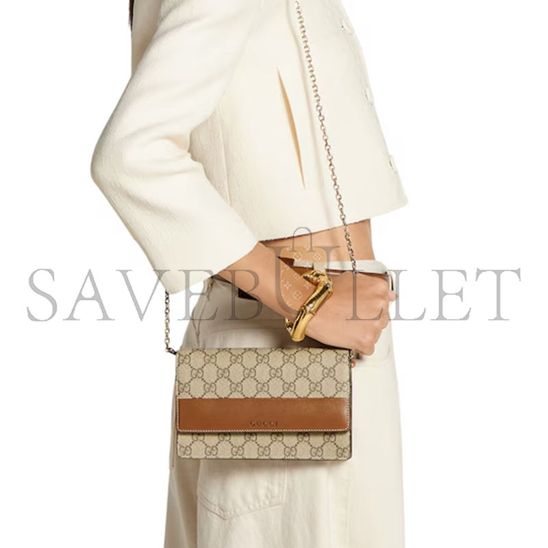 G*u*i gg emblem wallet on chain ‎838151 (20*13*4cm)