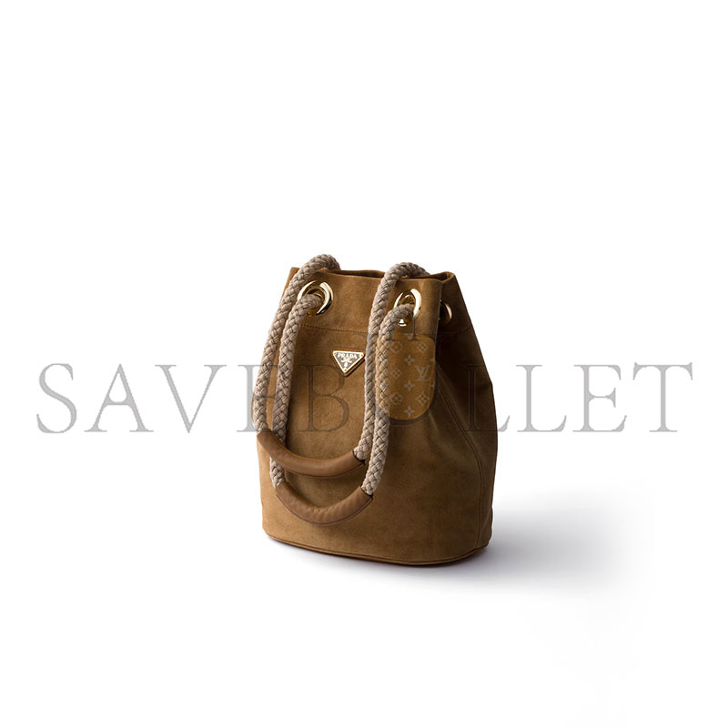 Pra*a small mariner suede bucket bag 1be082 (28*23.5*16.5cm)