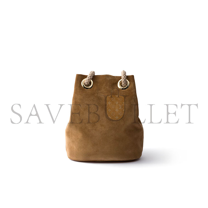 Pra*a small mariner suede bucket bag 1be082 (28*23.5*16.5cm)