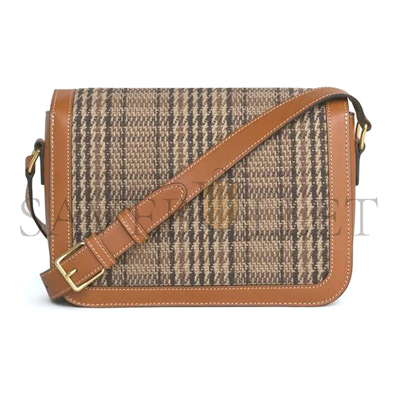 Ce**e medium classique triomphe bag in fabric and calfskin 191242cxx.19rt (22.5*16.5*7.5cm)