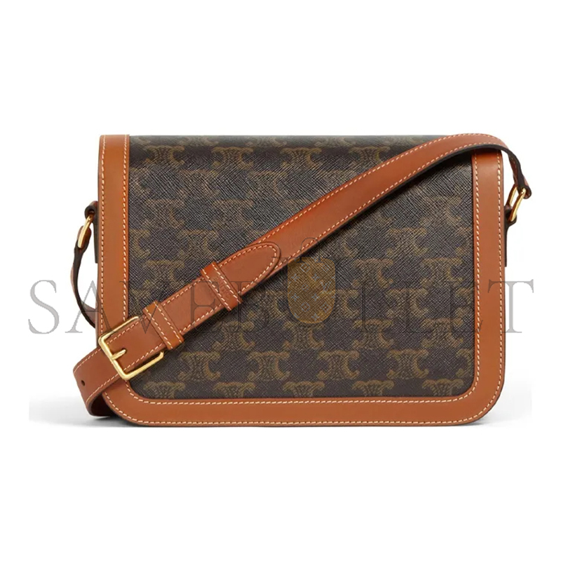 Ce**e medium teen triomphe bag in triomphe canvas and calfskin 191242bz4.04lu (22.5*16.5*7.5cm)