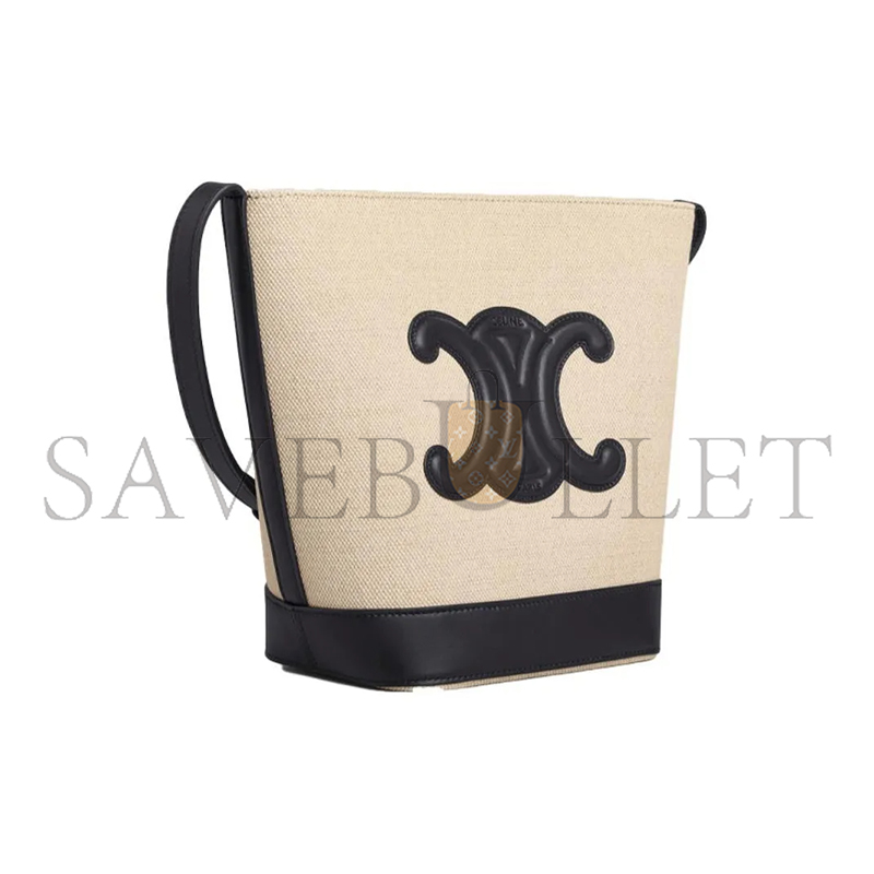 Ce**e small bucket bag in cuir triomphe canvas and cowhide 198242du7.01vk (30*22*13cm)