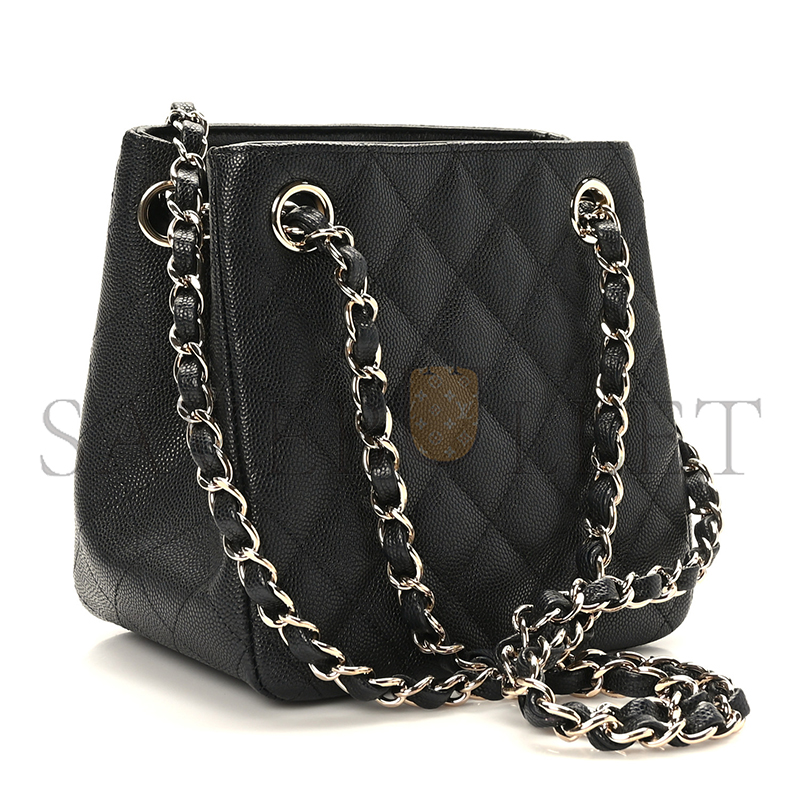 Ch*el caviar quilted mini bucket bag black as3176 (16*16*10cm)