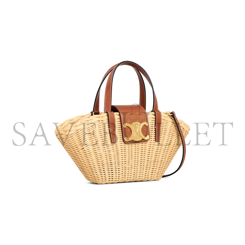 Ce**e teen couffin in wicker and natural calfskin 116572fwe.02nt (32*14*7cm)