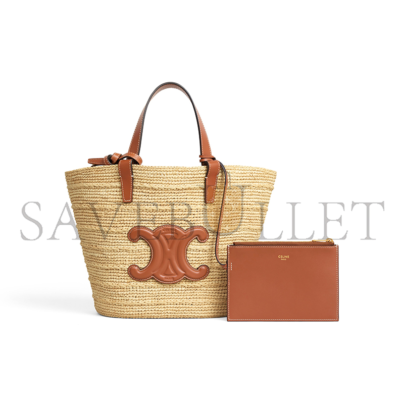 ce**e teen S*pple ce**e classic panier in raffia and calfskin 115802ff7.04lu (22*21.5*13cm)