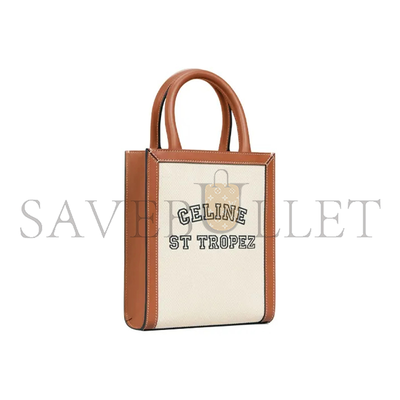 Ce**e mini tote in cabas triomphe canvas and calfskin 193302dhw.02nt (21*17*4cm)