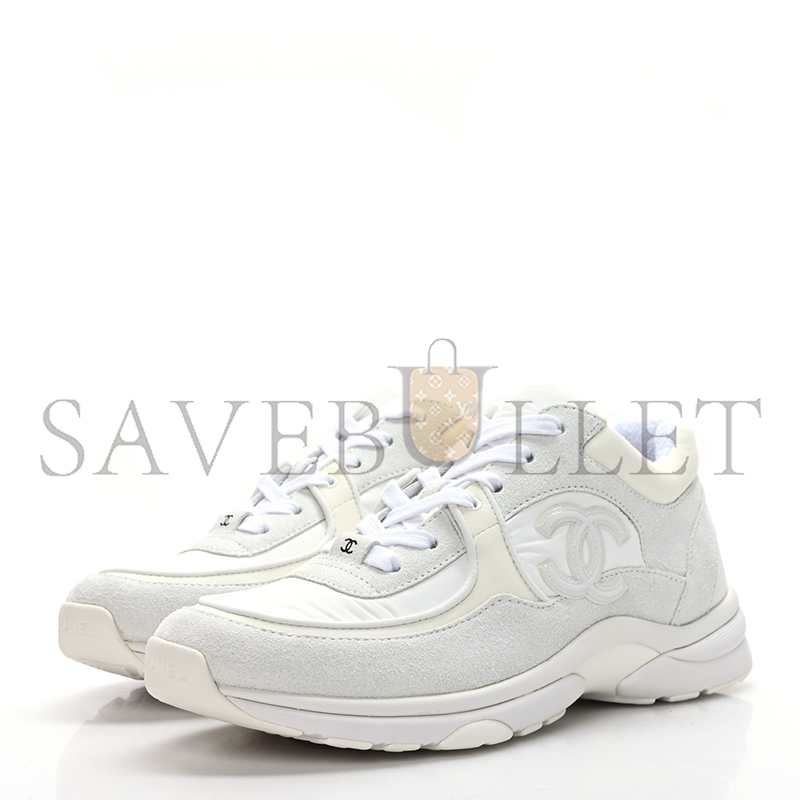 Ch*el suede calfskin fabric cc sneakers 1245759