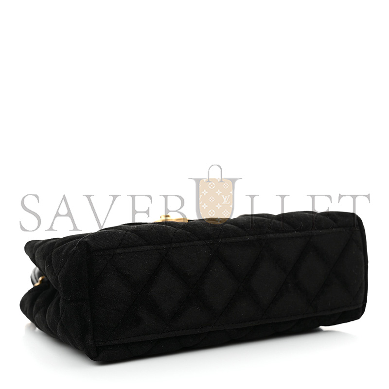 Ch*el velvet quilted nano kelly shopper black 1584991 (19*13*7cm)
