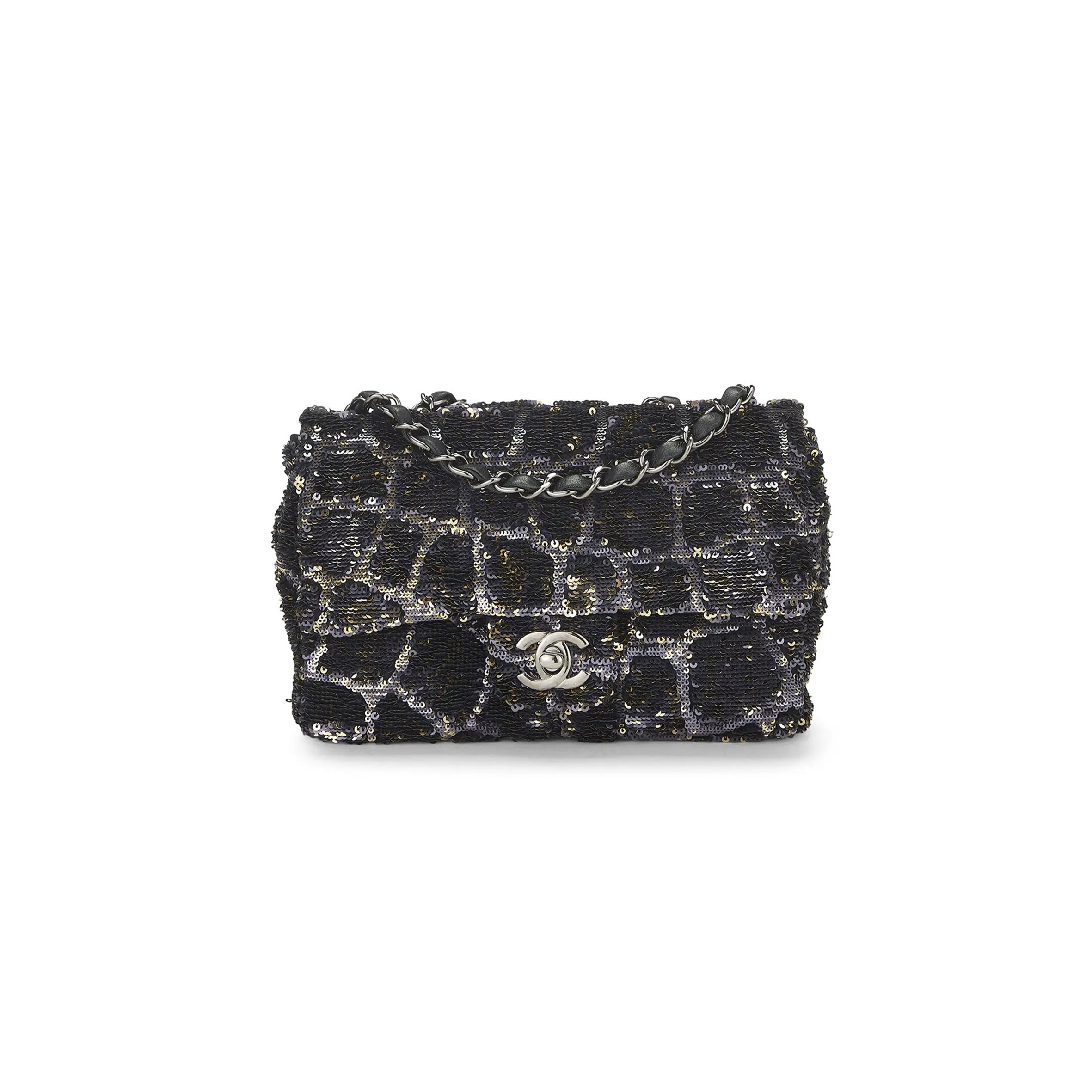 Ch*el sequin half flap small 382461 (20*13*7cm)