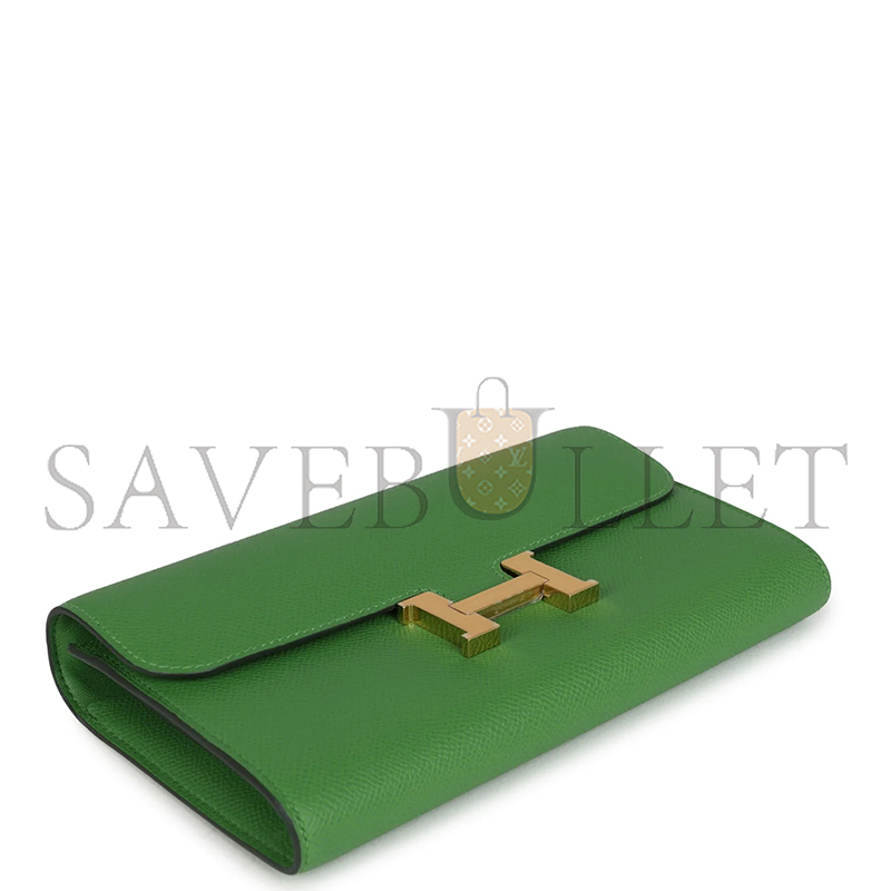 H**mes constance wallet to go vert yucca epsom gold hardware 436571 (20*11*4cm)