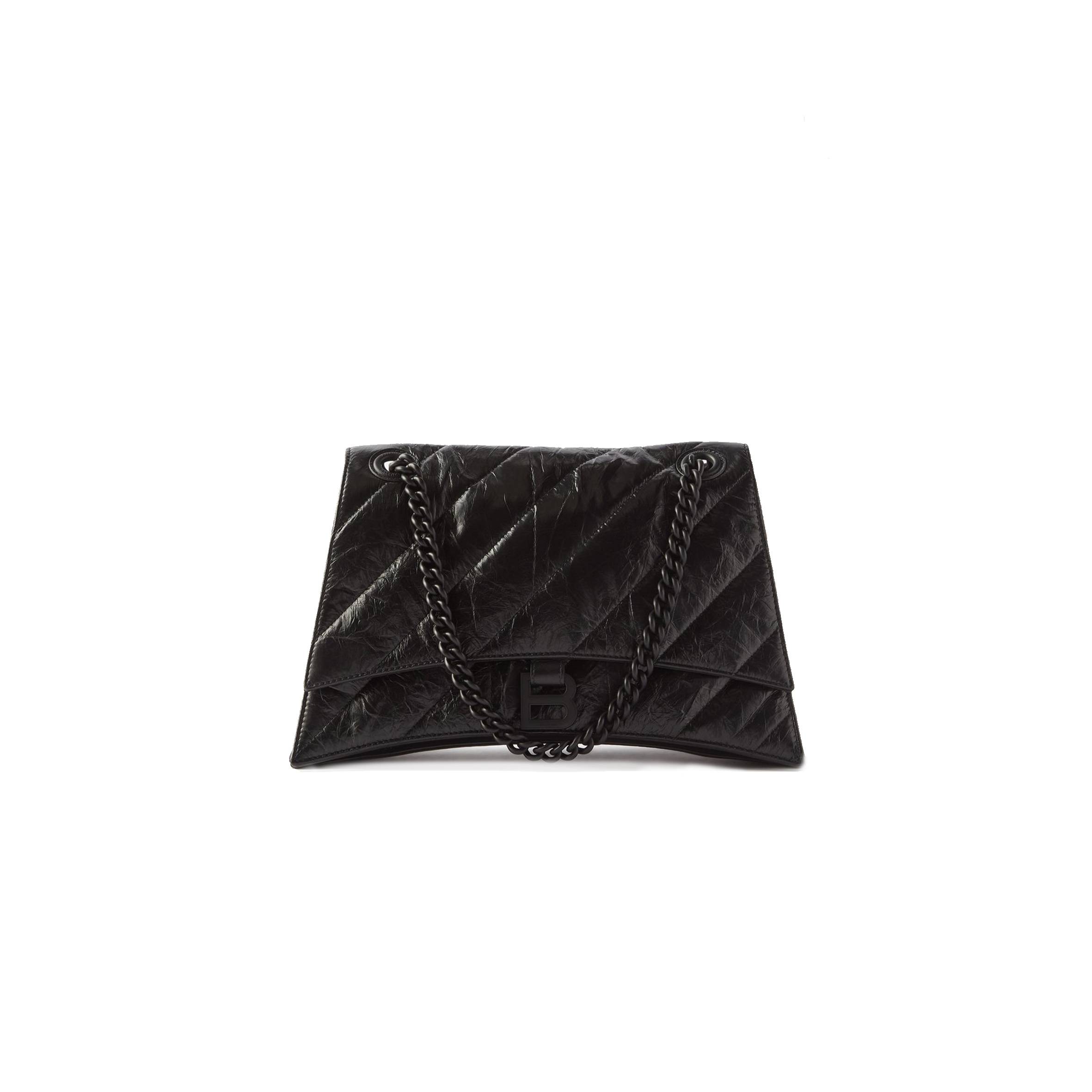 Ba*len*cia*ga black crush m quilted creased leather shoulder bag matchesfashion us (30.9*20.3*11.4cm)