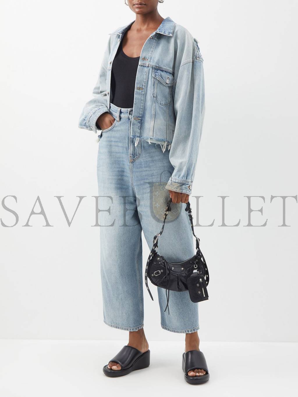 Ba*len*cia*ga black cagole xs leather shoulder bag matchesfashion us (24*13.5*5.4cm)