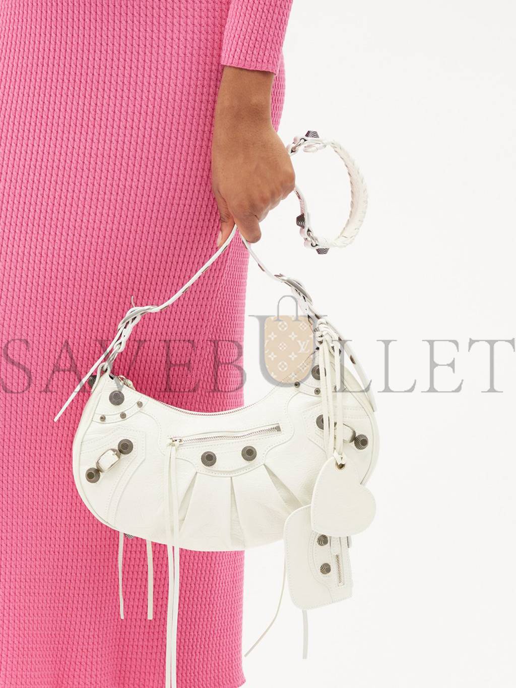 Ba*len*cia*ga white cagole s leather shoulder bag matchesfashion us (25*17.7*6cm)
