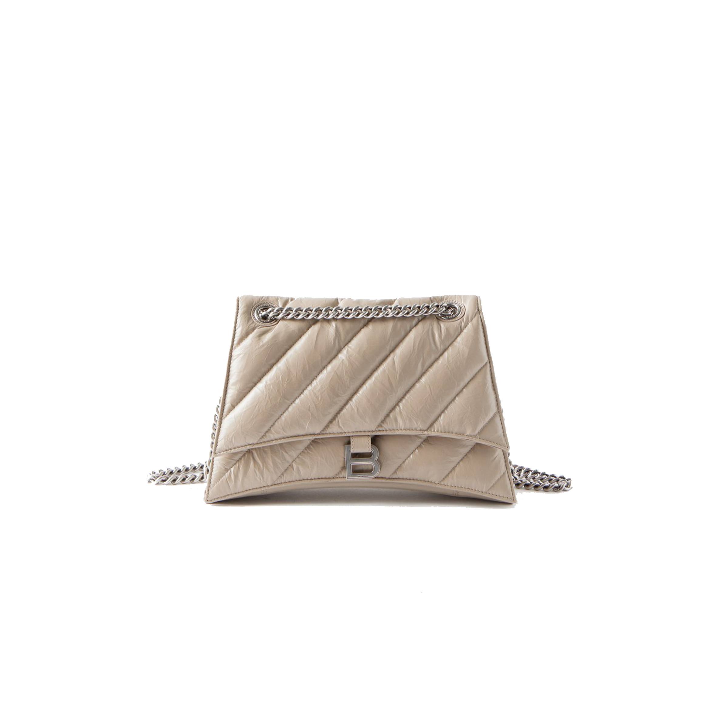 Ba*len*cia*ga beige crush medium creased-leather shoulder bag matchesfashion us (32*18*11cm)