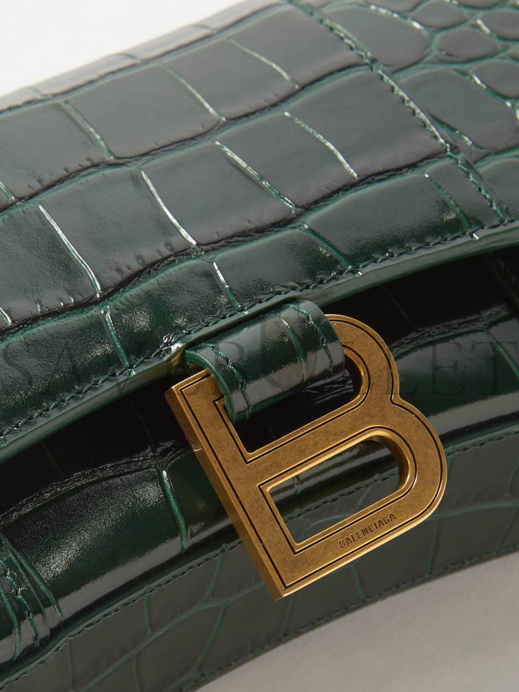 Ba*len*cia*ga green hourglass croc-effect leather cross-body bag matchesfashion us (19.8*12.1*5cm)