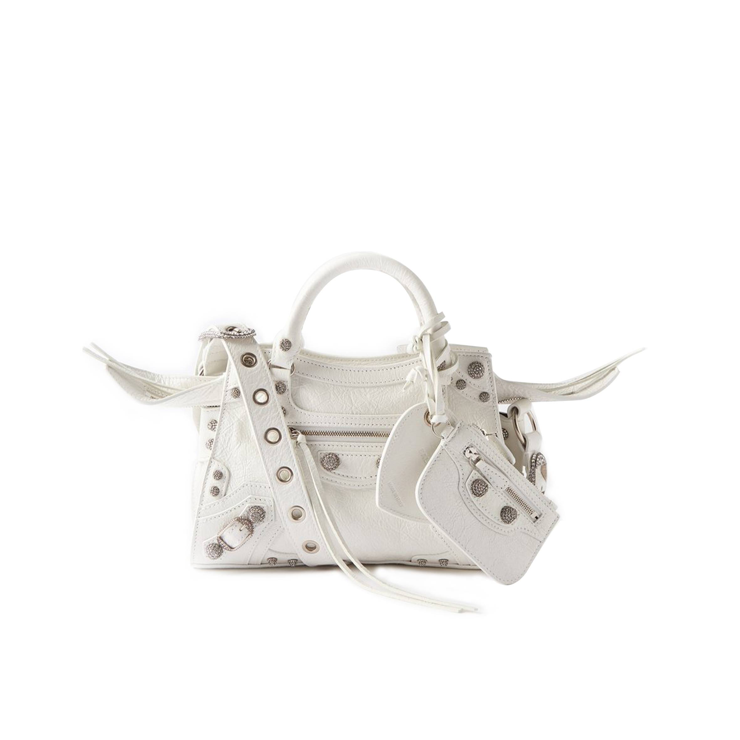 Ba*len*cia*ga white neo cagole xs leather shoulder bag matchesfashion us (25.5*16.7*11cm)