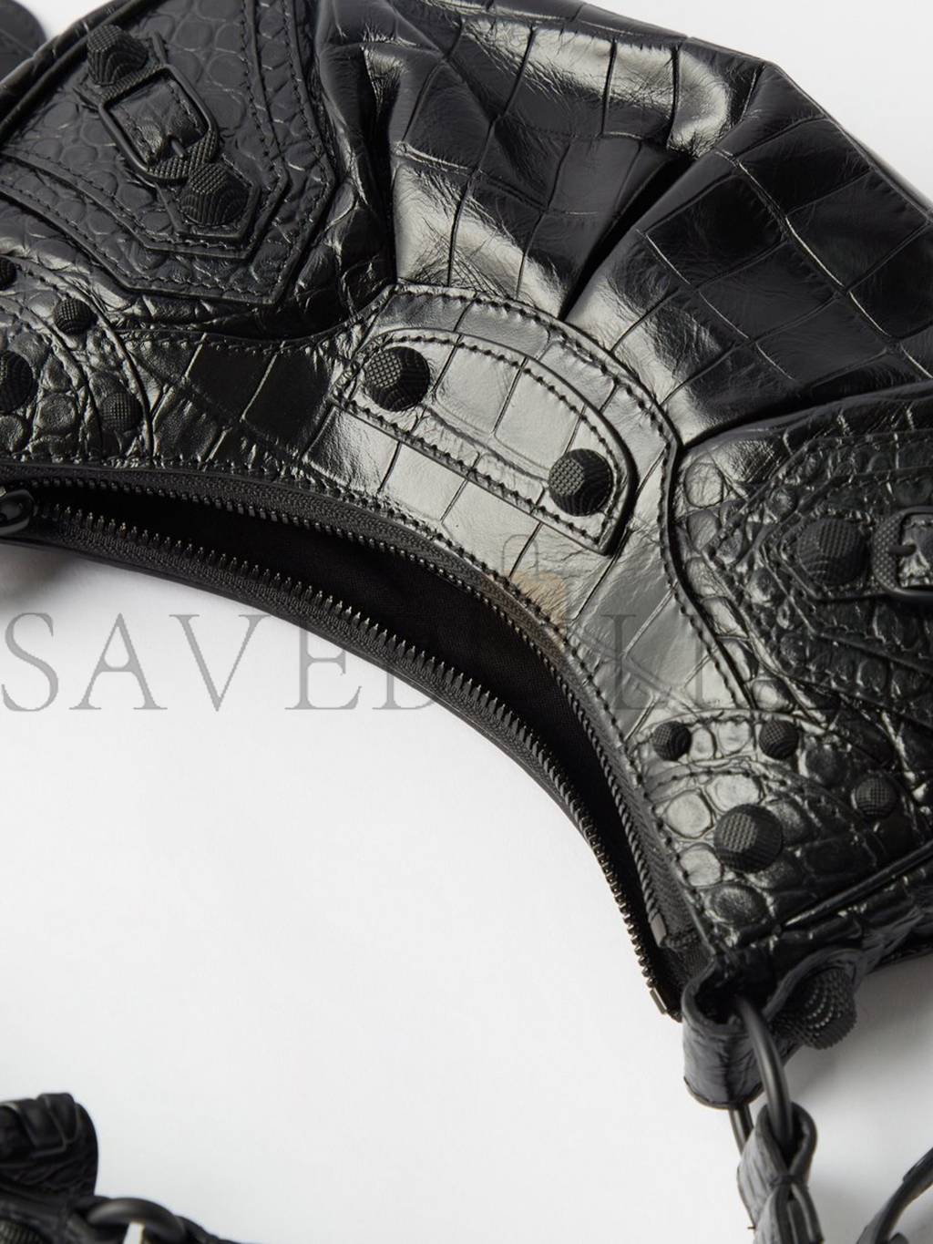 Ba*len*cia*ga black le cagole xs croc-effect leather shoulder bag matchesfashion us (25.6*11.4*7.3cm)