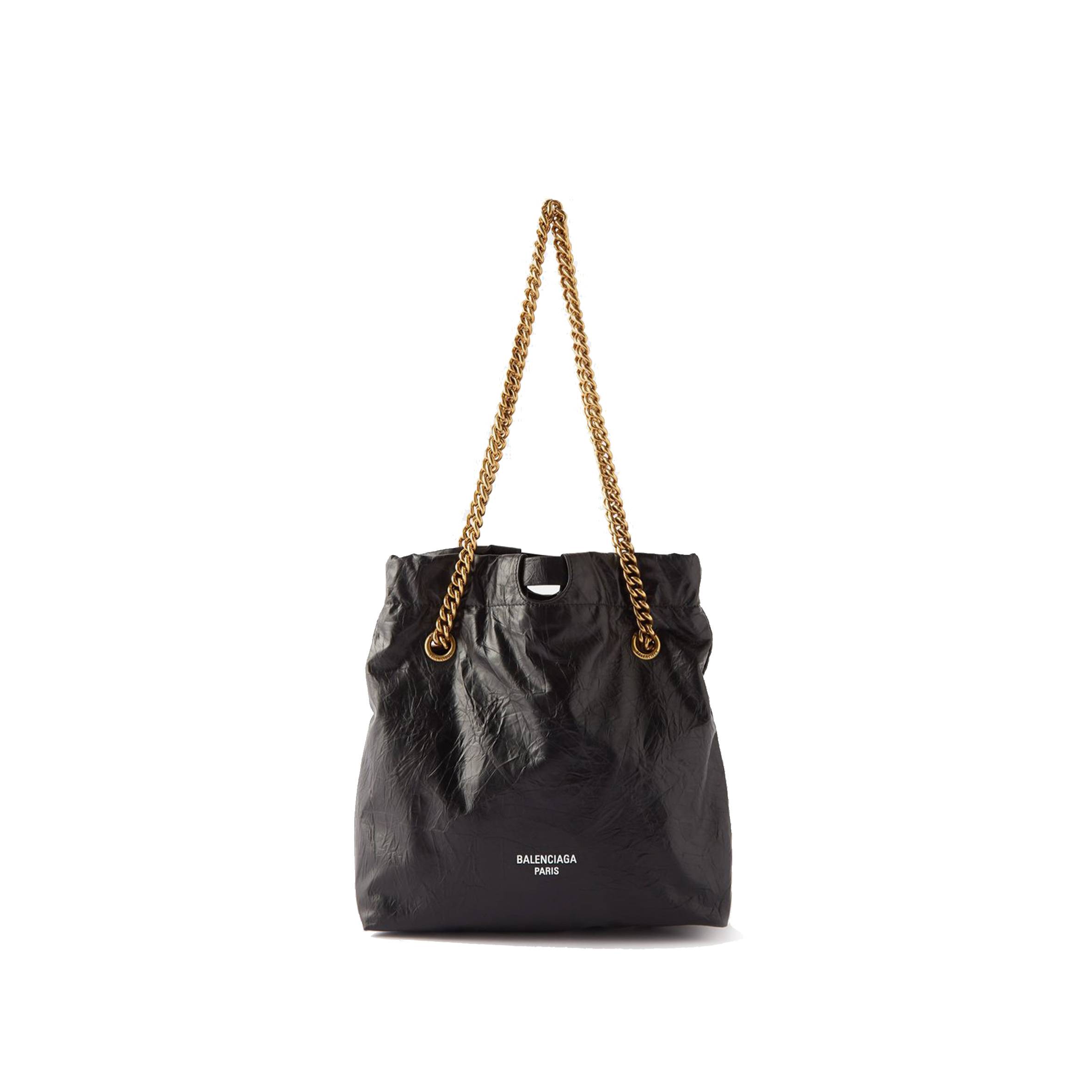 Ba*len*cia*ga black crush creased-leather tote bag matchesfashion us (27.9*25.4*10.1cm)