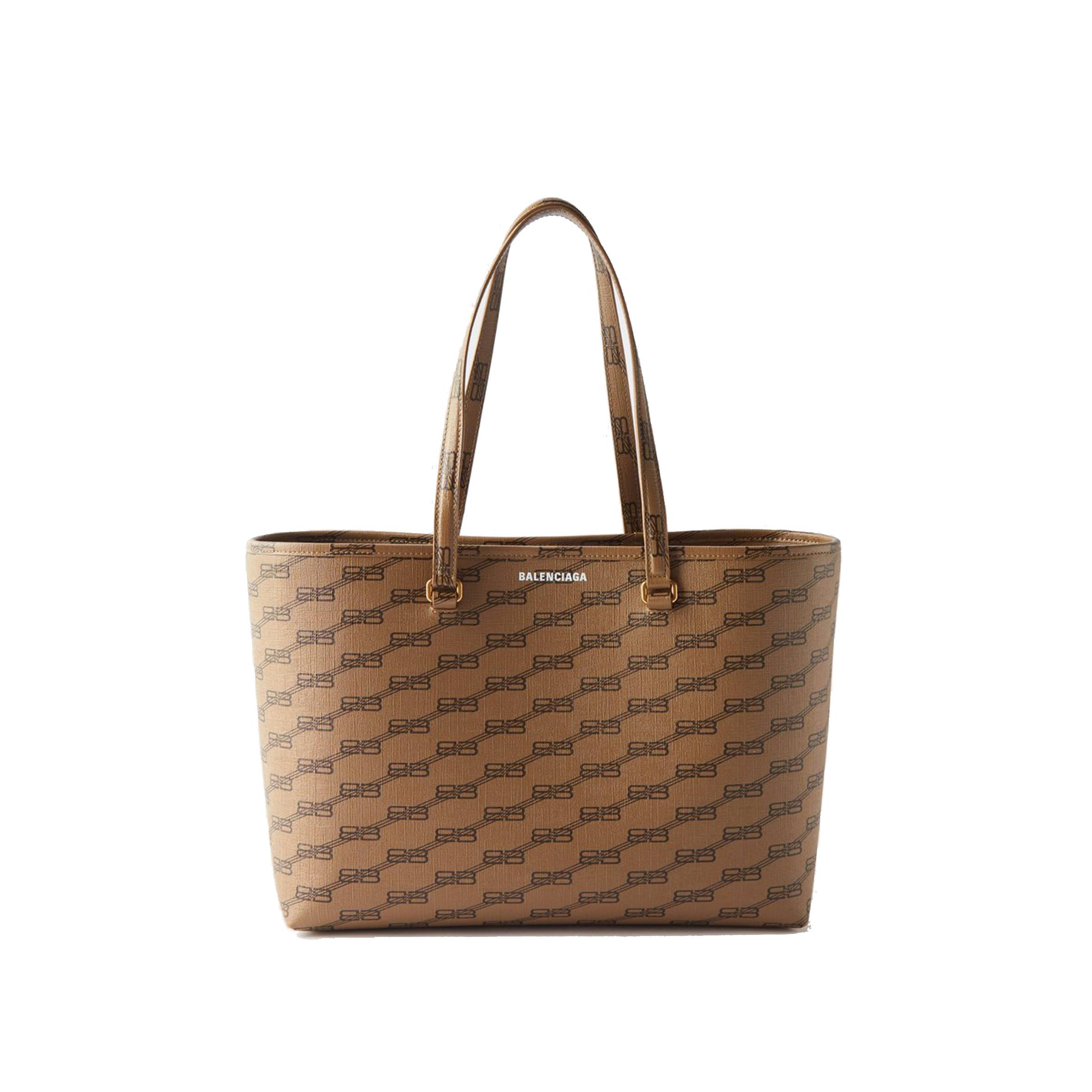 Ba*len*cia*ga beige signature bb-print coated-canvas tote bag matchesfashion us (40*26*14cm)