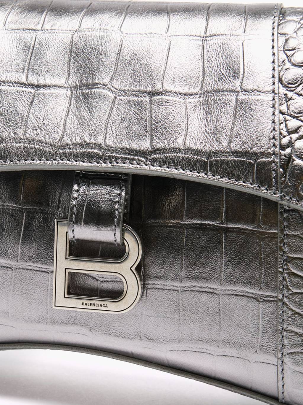 Ba*len*cia*ga metallic downtown xs croc-effect leather cross-body bag matchesfashion us (27*16.5*5.5cm)