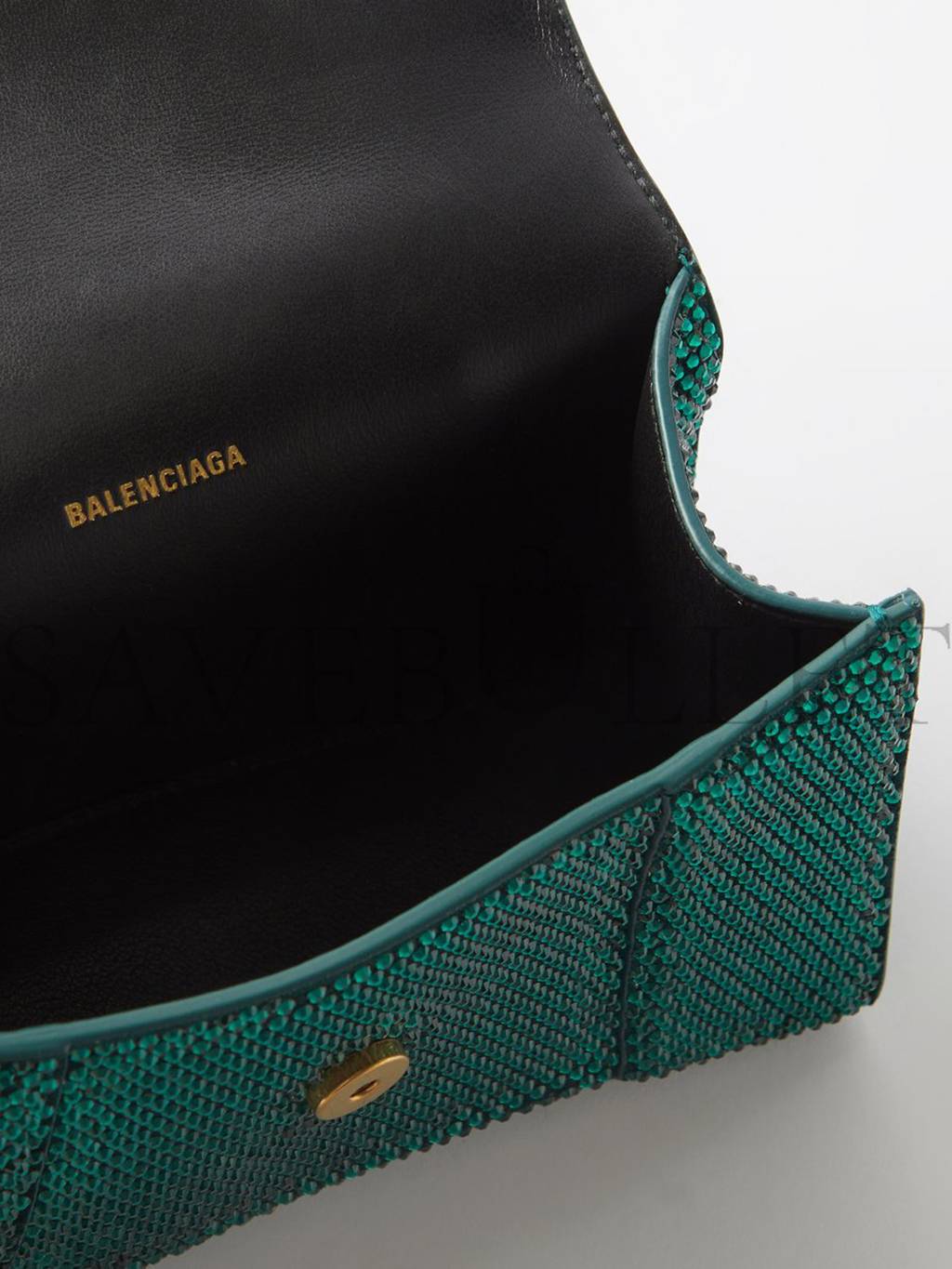 Ba*len*cia*ga green hourglass xs crystal-embellished cross-body bag matchesfashion us (19*12.1*7.6cm)