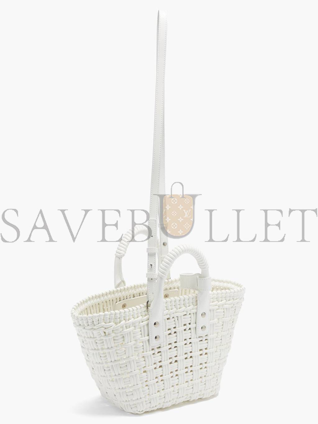 Ba*len*cia*ga white bistrot xs braided pvc tote bag matchesfashion us (34.4*19*-12cm)