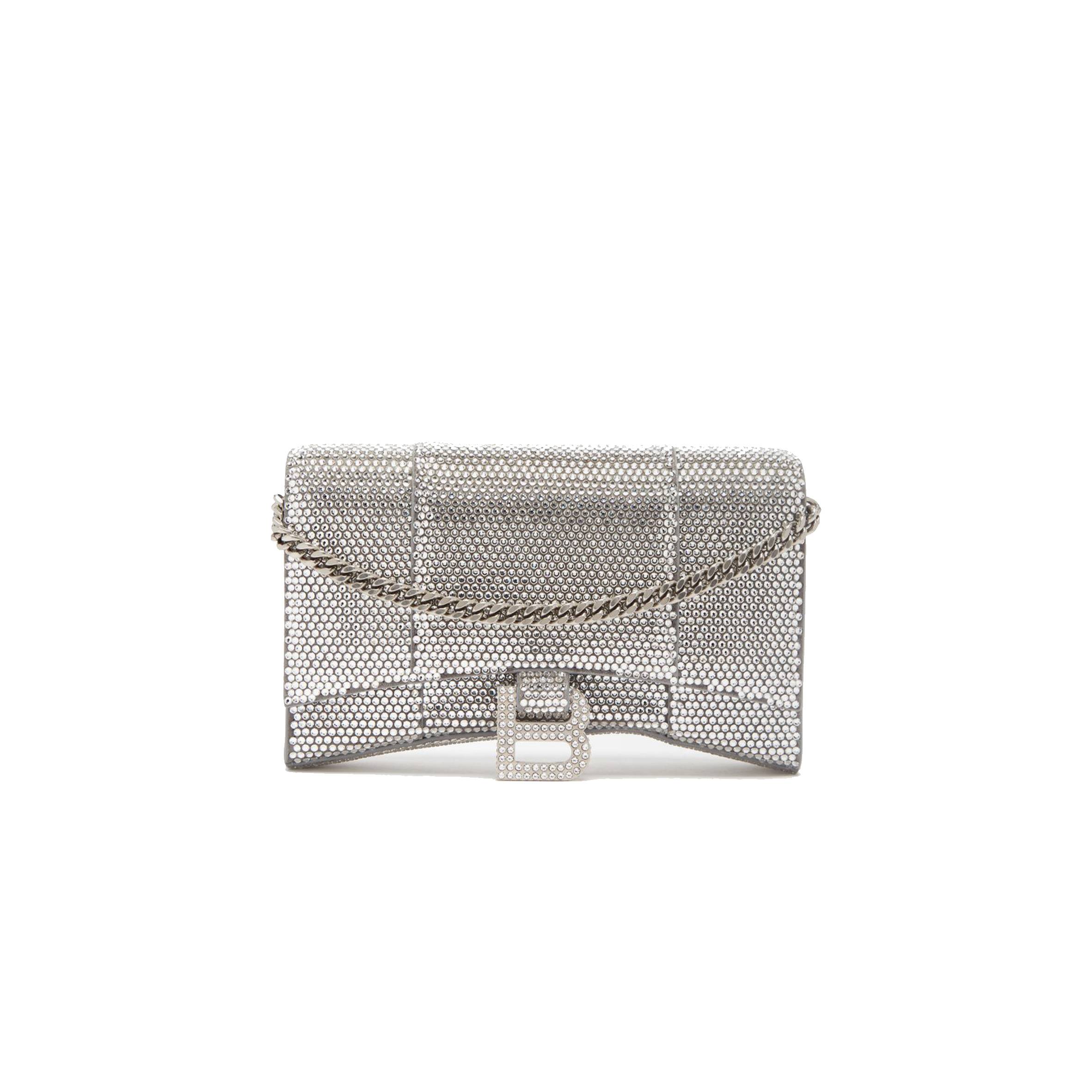 Ba*len*cia*ga grey hourglass crystal-embellished cross-body bag matchesfashion us (19.8*12.1*5cm)