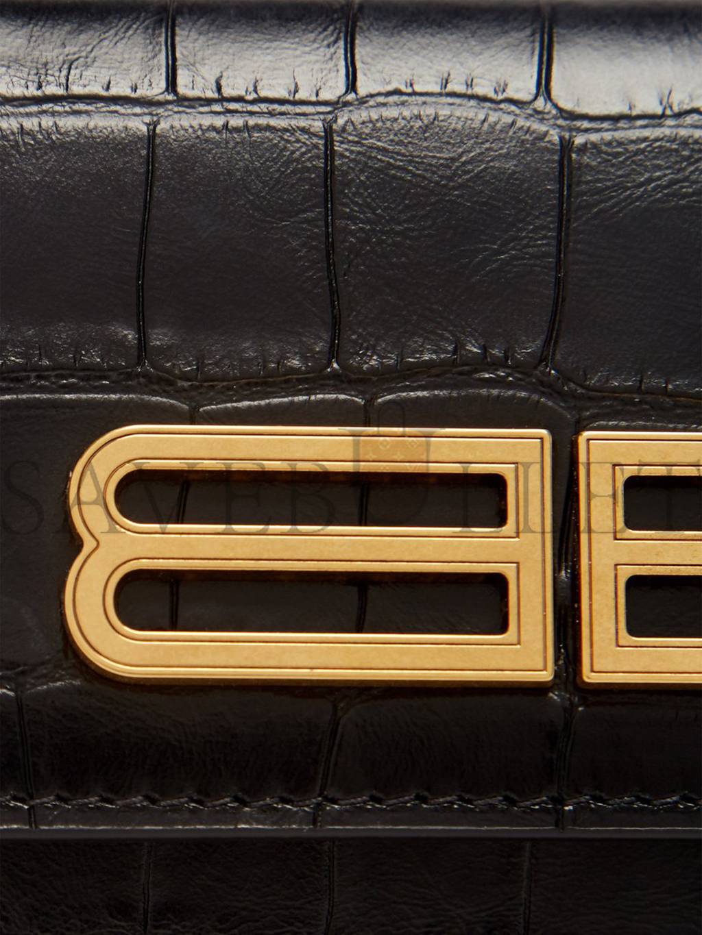 Ba*len*cia*ga black gossip bb-plaque crocodile-effect cross-body bag matchesfashion us (19*9.9*5.5cm)