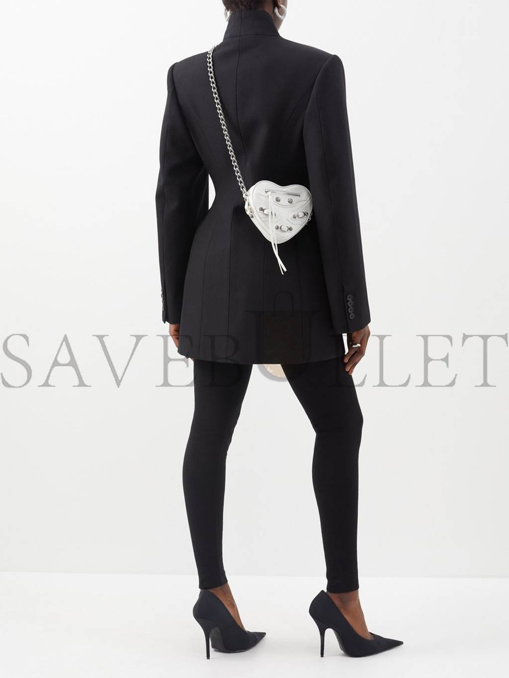 Ba*len*cia*ga white le cagole heart mini leather cross-body bag matchesfashion us (15.2*13.2*5cm)