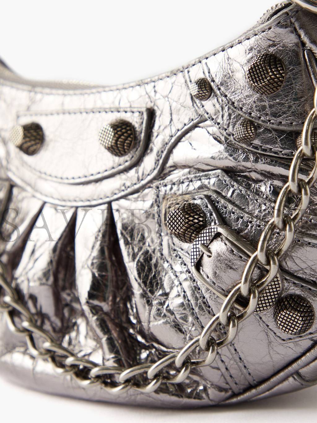 Ba*len*cia*ga silver cagole mini leather shoulder bag matchesfashion us (20*10*3.8cm)