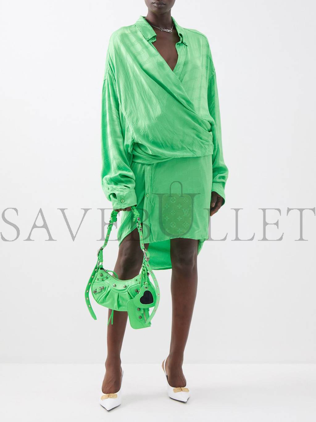 Ba*len*cia*ga green le cagole xs leather shoulder bag matchesfashion us (25.6*11.4*7.3cm)