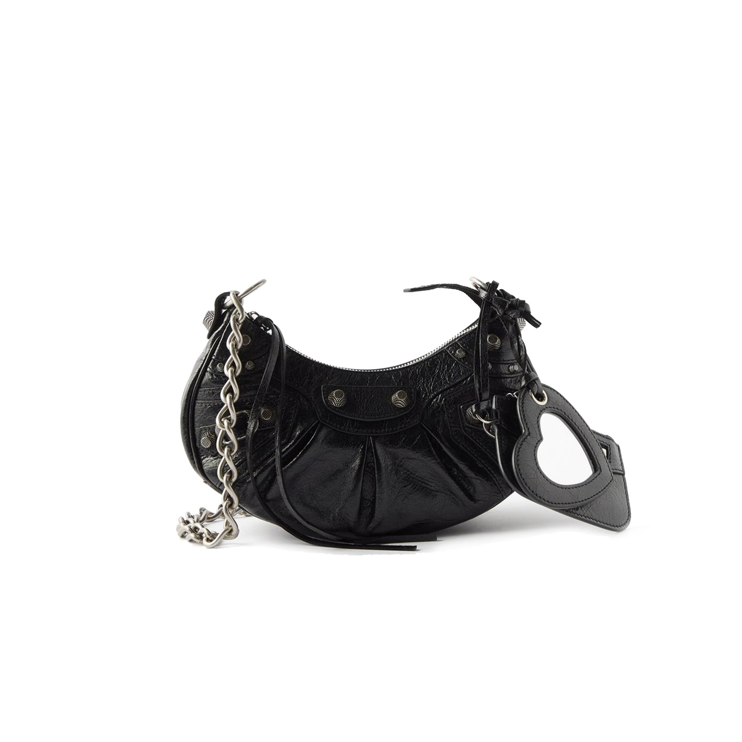 Ba*len*cia*ga black le cagole xs leather shoulder bag matchesfashion us (25.6*11.4*7.3cm)