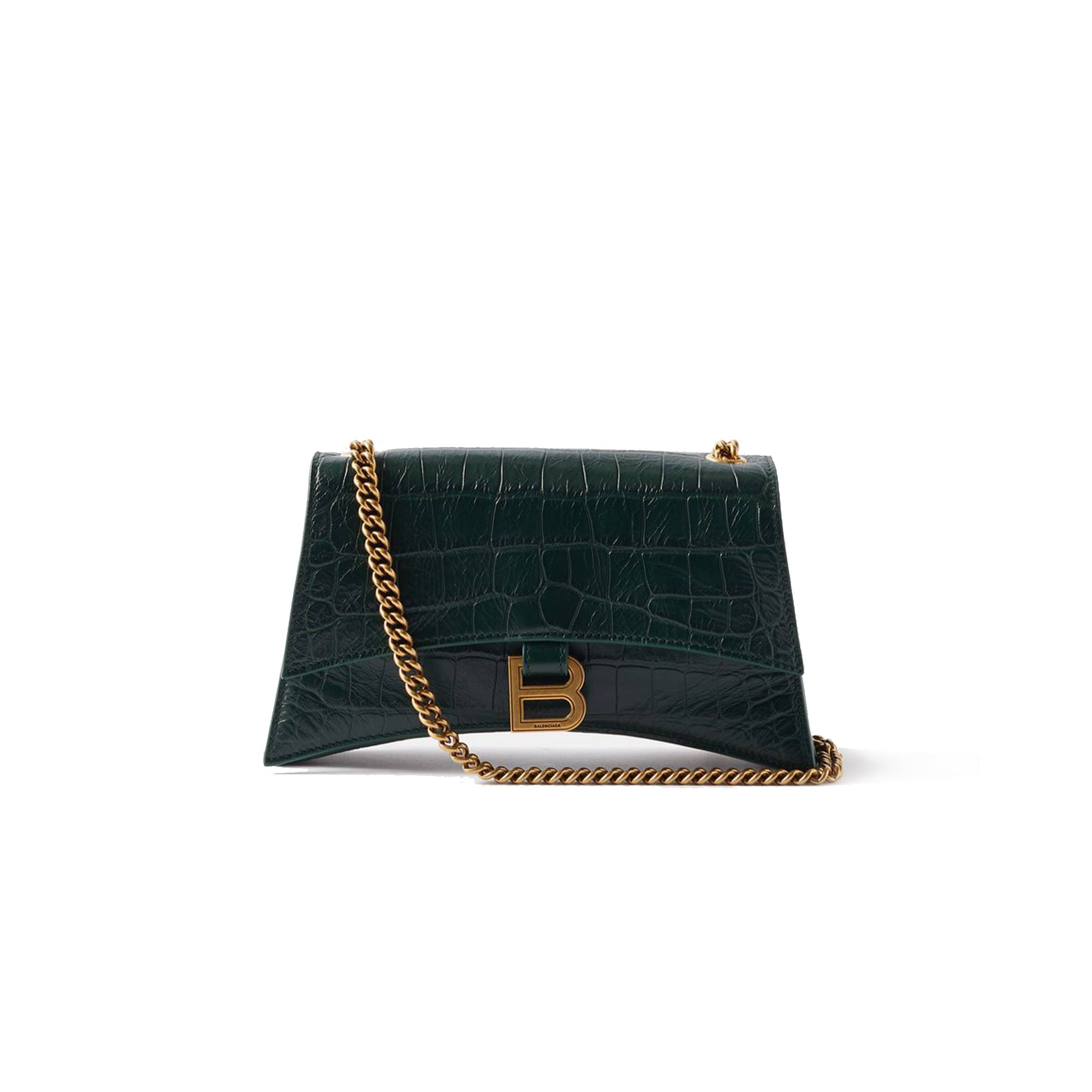 Ba*len*cia*ga green crush xs crocodile-effect leather cross-body bag matchesfashion us (21.5*11*5cm)