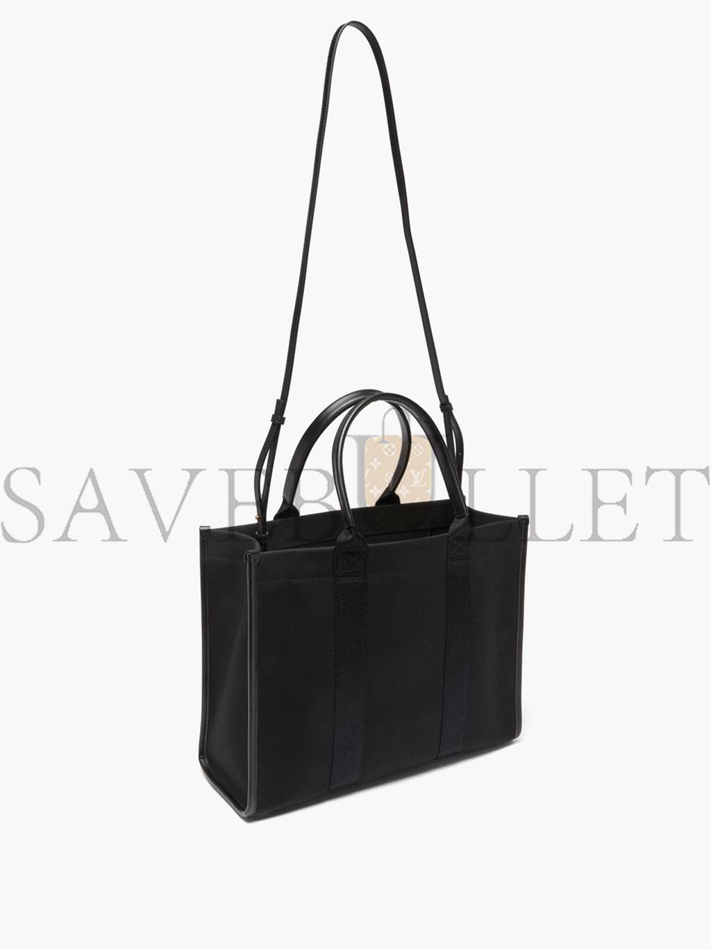 Ba*len*cia*ga black neo navy m leather-trimmed canvas tote bag matchesfashion us (34.5*25.9*12.9cm)