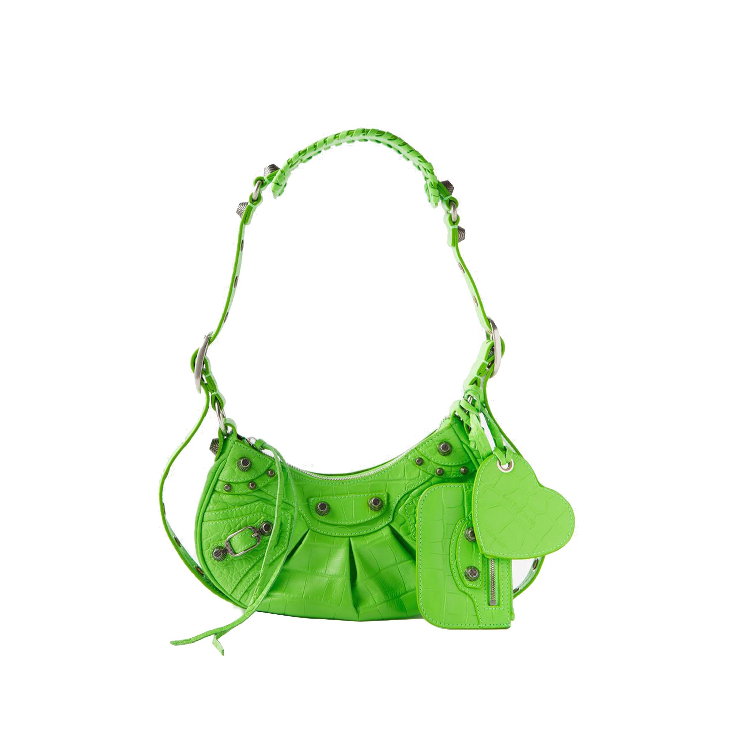 Ba*len*cia*ga green le cagole xs croc-effect leather shoulder bag matchesfashion us (25*15.2*6cm)