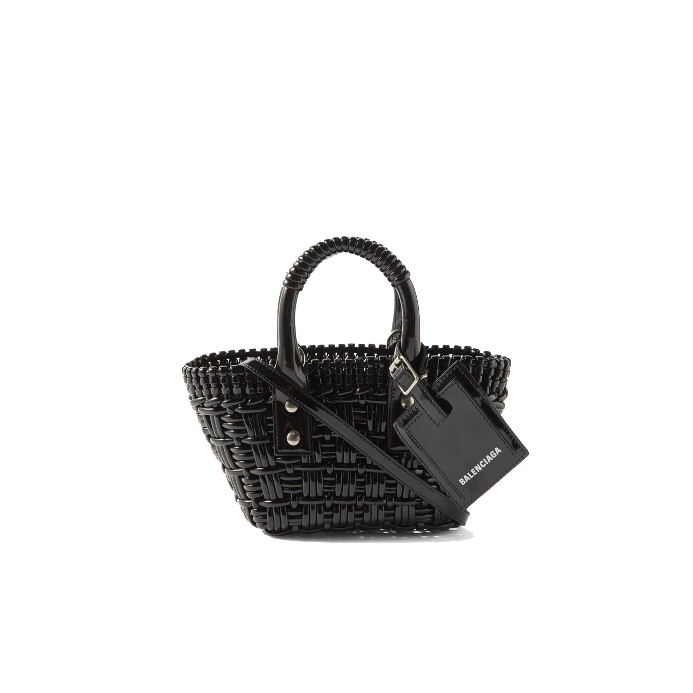 Ba*len*cia*ga black bistro xxs woven faux-leather basket bag matchesfashion us (16*14.5*7.5cm)