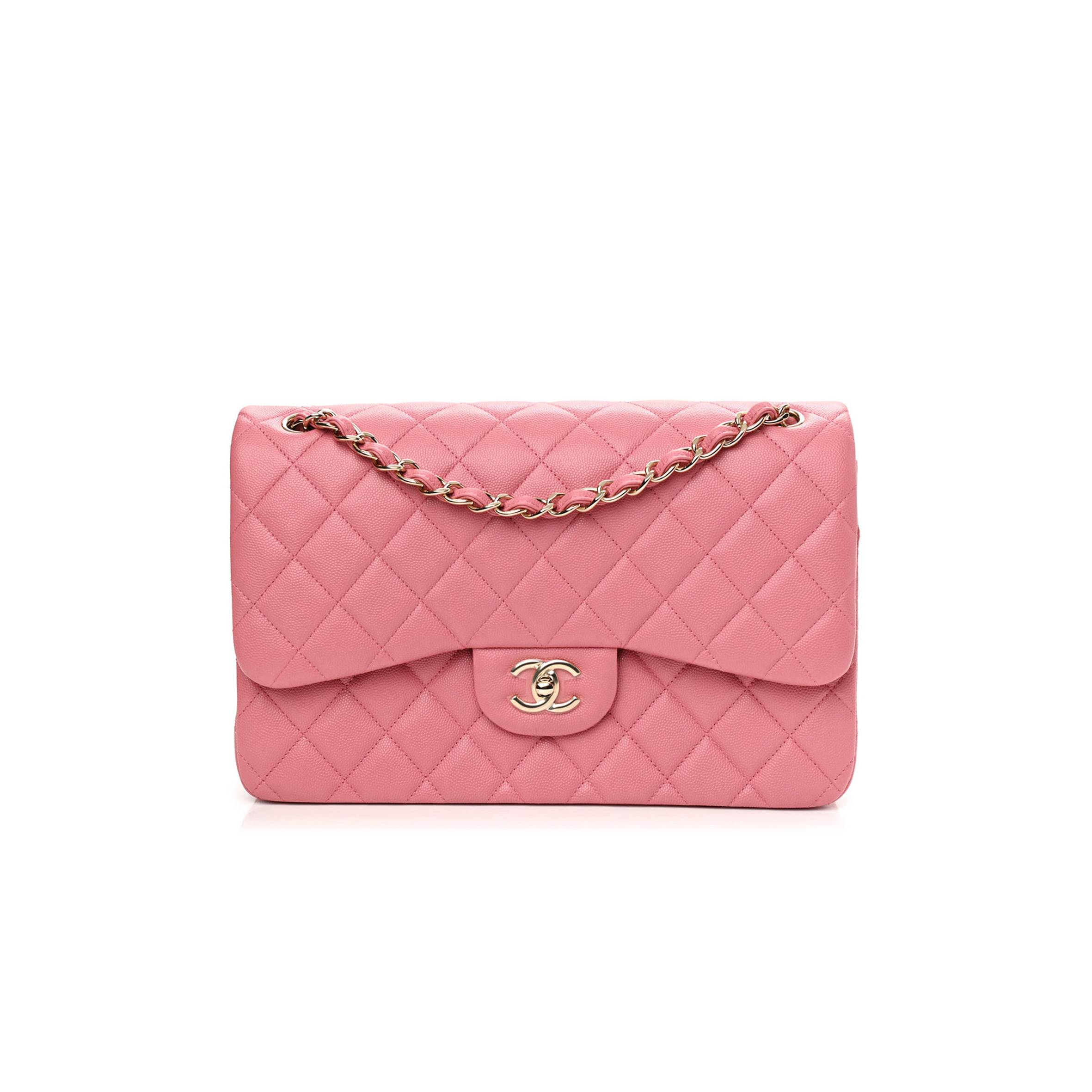 Ch*el caviar quilted jumbo double flap dark pink rose gold hardware (30*19*9cm)
