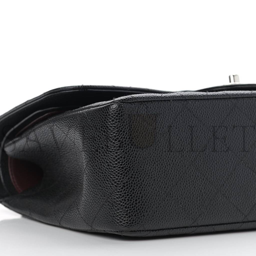 Ch*el caviar quilted jumbo double flap black silver hardware (30*20*9cm)