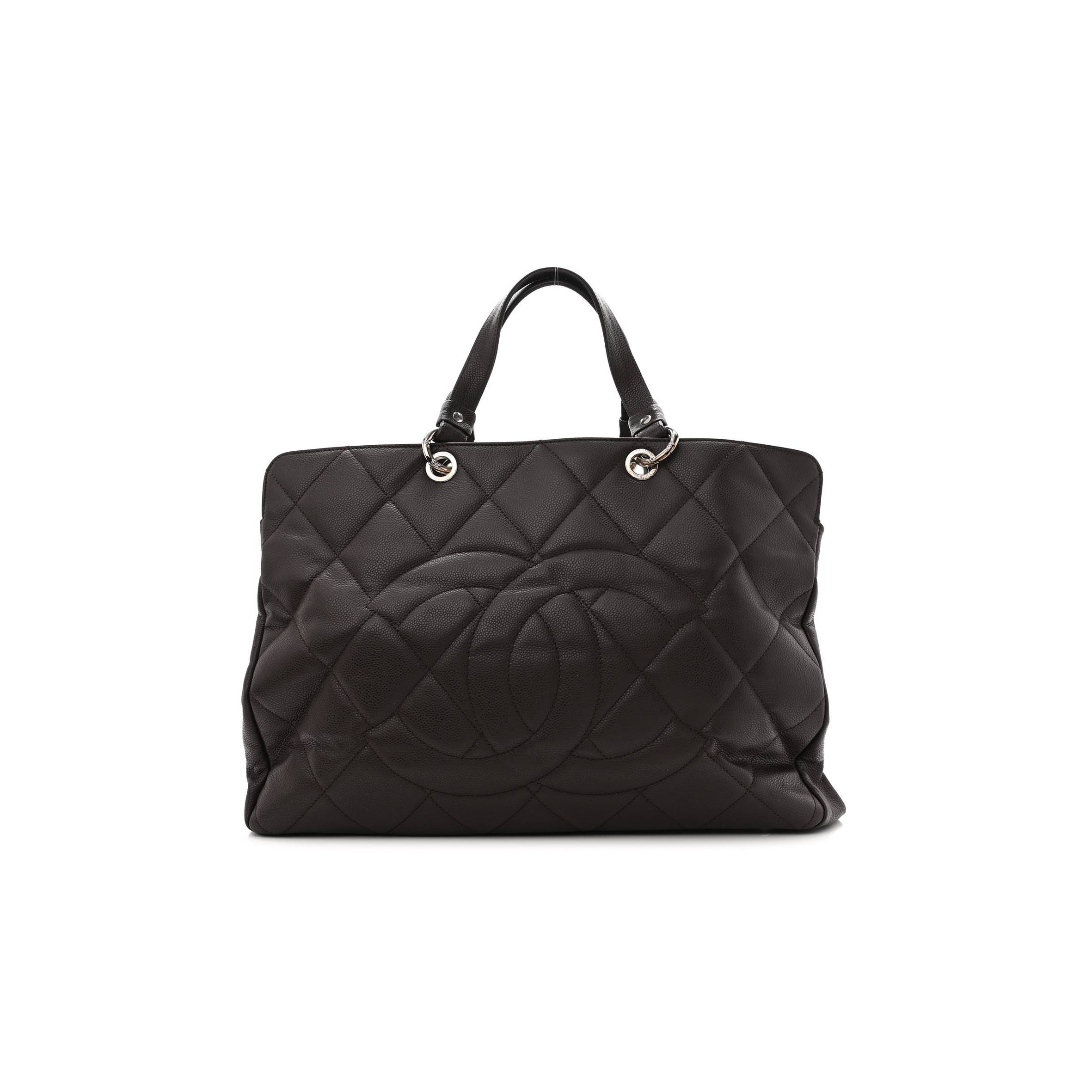 Ch*el caviar quilted xl timeless cc soft tote dark brown (33*20*13cm)