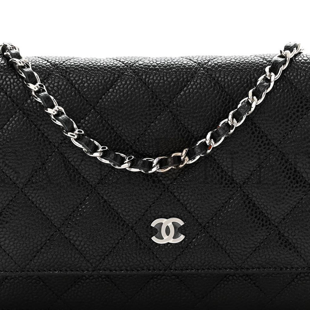 Ch*el caviar quilted large coco handle flap black silver hardware (20*13*4cm)