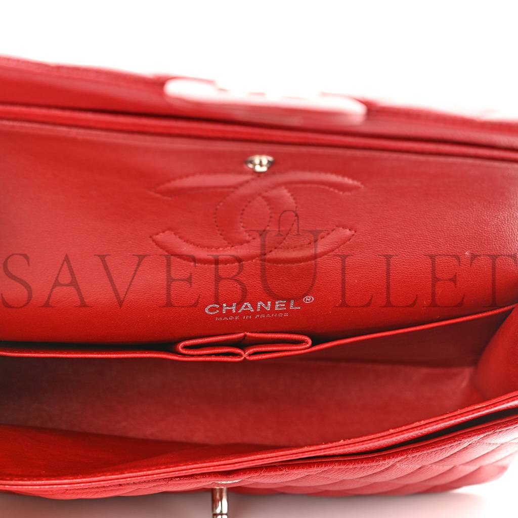 Ch*el caviar quilted medium double flap red rose gold hardware (25*15*6cm)