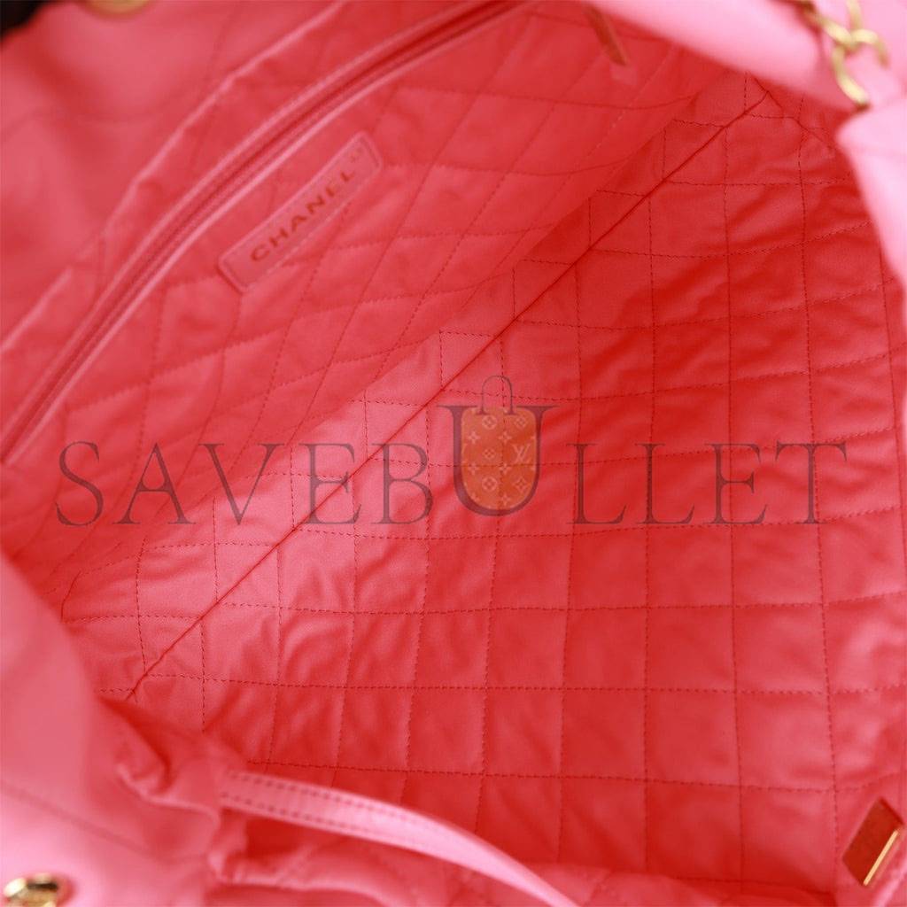 Ch*el small 22 bag pink calfskin gold hardware (30*28*8cm)